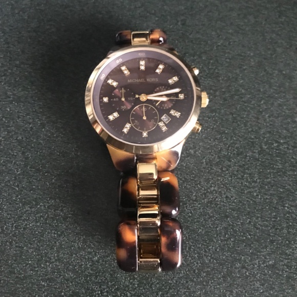 Michael Kors Showstopper Chronograph Tortoise Shell Women’s Watch MK5609 - Picture 3 of 16